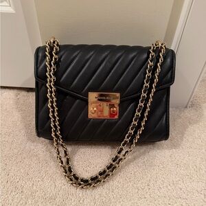 Michael Kors Black Lambskin Shoulder Bag